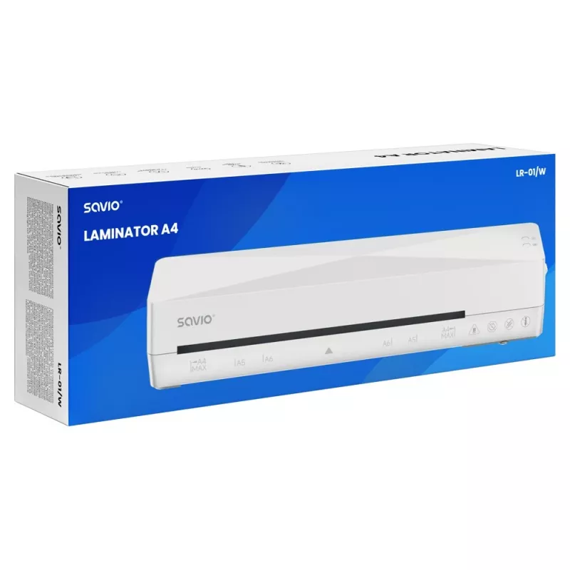 Koud-/heetlaminator SAVIO LR-01/W — max. breedte 230 mm, 320 mm/min, 300 W, wit