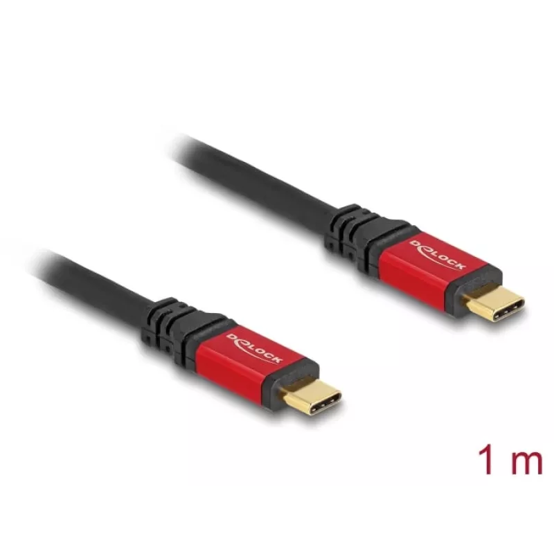 DeLOCK USB-kabel USB Type-C stekker naar stekker 10 Gbps PD 3.0 100 W 1 m rood metaal