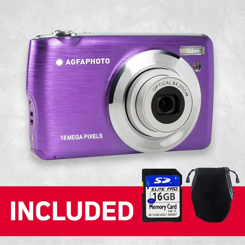 Agfa Photo DC8200 paars + tas + SD-kaart 16 GB