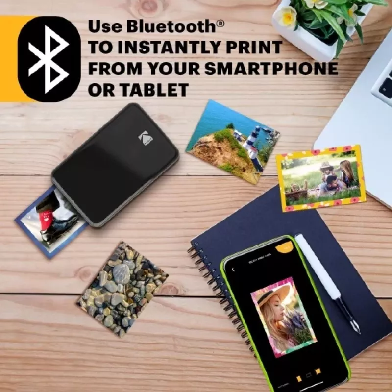 Kodak STEP Instant mobiele fotoprinter kleur ZINK 2x3'' 1 ppm, Bluetooth, zwart