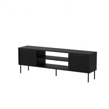 Tv-kast cama meble CORTINA EF 180×40×60 cm, zwart, spaanplaat bovenblad, zwart frame