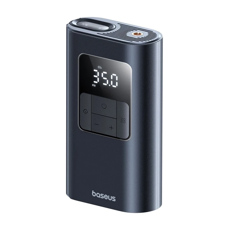 Baseus PrimeTrip VA1 draagbare bandenpomp, 75 W, 2-in-1 met zaklamp en 6000 mAh powerbank, zwart