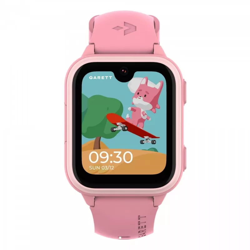 Smartwatch Garett Kids Vibe Ai 4G roze met GPS-tracking en waterdicht ontwerp