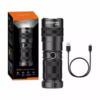 Zaklamp Superfire GT60, 2600 lm, USB-C oplaadbare handlamp