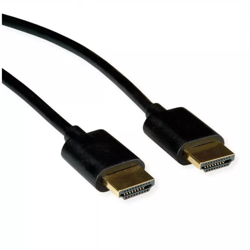 ROLINE HDMI High Speed-kabel met Ethernet Slim ST-ST zwart 2 m 11.04 - Kabel - Digitaal/Display/Video