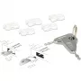 USB-poortblokkeerset voor USB-A-bus, stekslot wit/zilver, 5x USB-poortblokkeerder, 2x sleutel