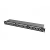Patchpanel 1U LANBERG PPS6-1024-B, 24-poorts Cat6, metaal, zwart, 442×114,5×44,5 mm