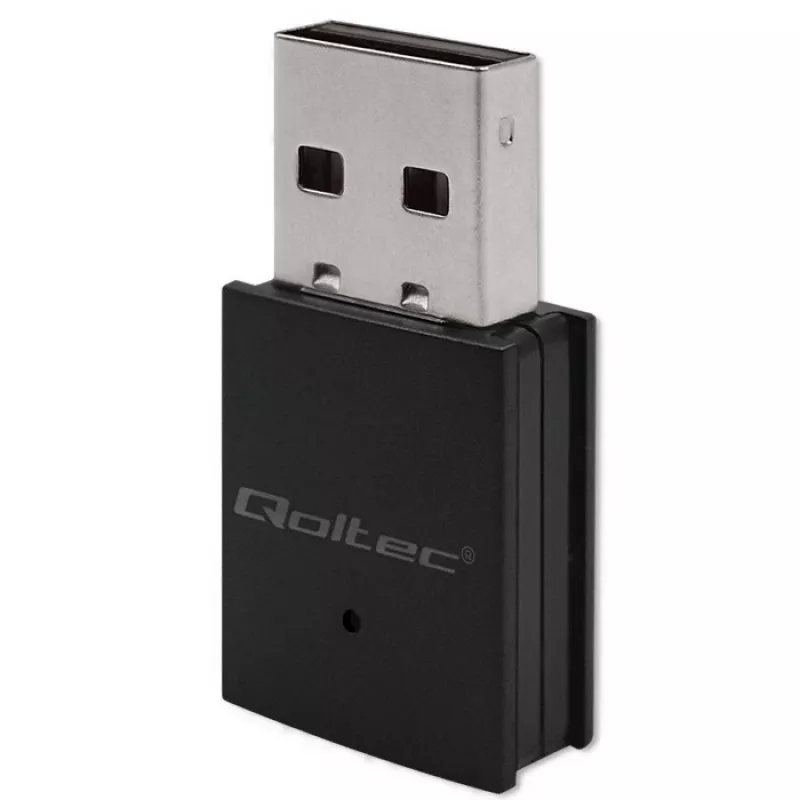 Compacte draadloze mini-USB-WLAN-adapter QOLTEC 57007 – single-band 2,4 GHz, tot 150 Mbit/s, interne antenne