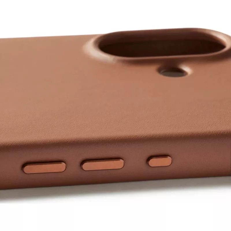 Mujjo Full Leather Case MagSafe hoes voor iPhone 17 bruin