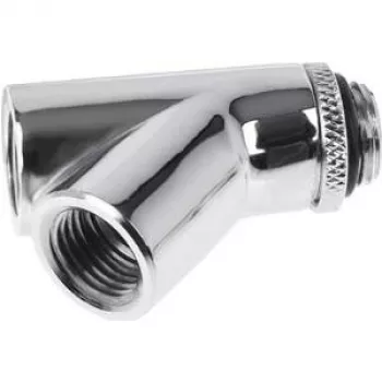 Alphacool Eiszapfen Y-verdeler 45° - G1/4 draaibaar - 2x binnendraad 1x buitendraad - chroom (17400)