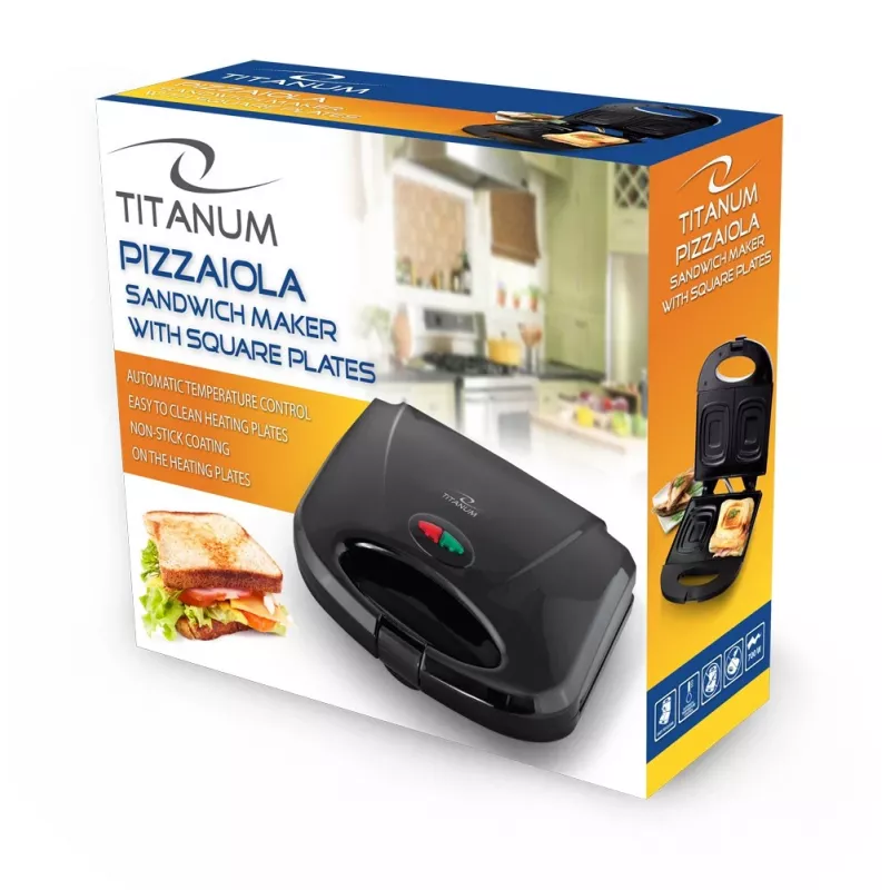 Esperanza Titanum Pizzaiola TKT005K sandwichmaker, 700 W, zwart