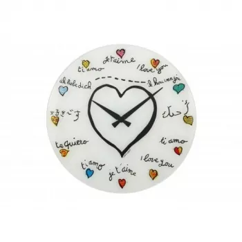 NeXtime klok 8030 Loving You, Ø43 cm, wand, wit/meerkleurig
