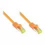 RJ45-patchkabel met Cat.7-ruwkabel en vergrendelingsbeveiliging (RNS®), S/FTP, PiMF, halogeenvrij, 600 MHz, OFC, oranje, 1,5 m, Good Connections® (8070R-015O)