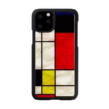 Smartphonehoesje iKins voor iPhone 11 Pro Mondrian zwart — beschermhoes, harde schaal, precieze uitsparingen
