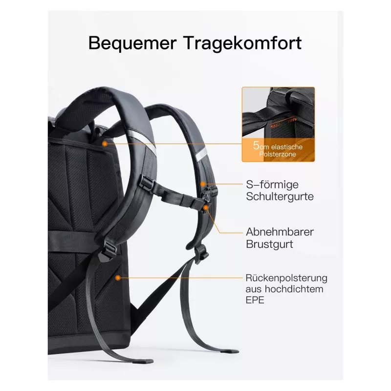 inateck laptoprugzak 15,6 BP01009 zwart 22-26,8 L