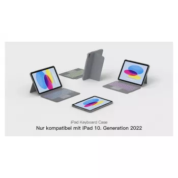 inateck toetsenbord iPad 11 iPad 10e gen. kom. QWERTZ grijs