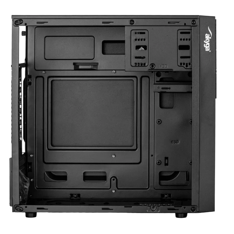 Akyga AK19BK micro-tower-pc-behuizing, Micro-ATX / Mini-ITX, USB-C + USB 3.0 + 2x USB 2.0, zonder voeding, zwart
