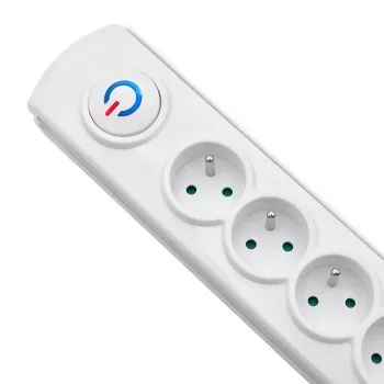 Overspanningsbeveiliging Qoltec 50293 wit 8 AC-stopcontacten 230 V