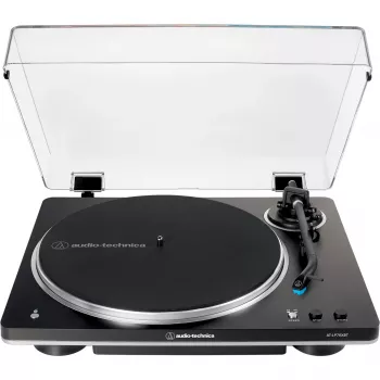 AT-LP70XBTBS, platenspeler zwart/zilver, ingebouwde phono-voorversterker, Bluetooth, volledig automatisch, riemaandrijving