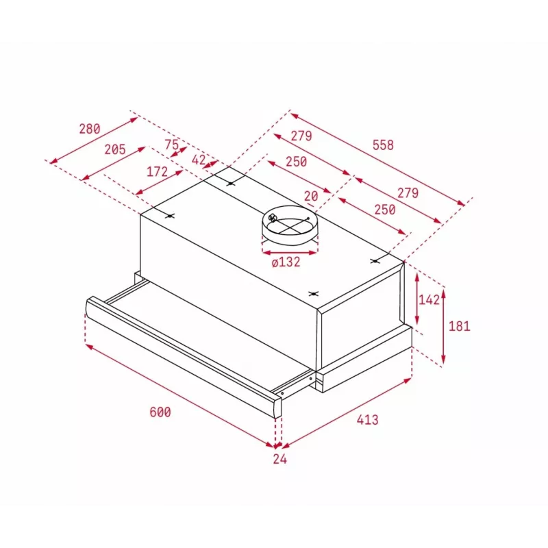 Onderbouwkap Teka TL 6310, metaalfilter, geluidsniveau: n.v.t.