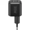 Wandlader GOOBAY 75333 — universele AC-USB-C-oplader voor binnen, 2x USB-C, 35 W, zwart