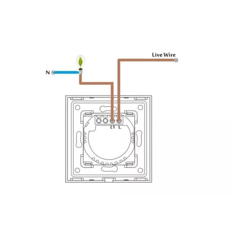 Enkelvoudige touch-schakelaar Spring model 0 glas zwart