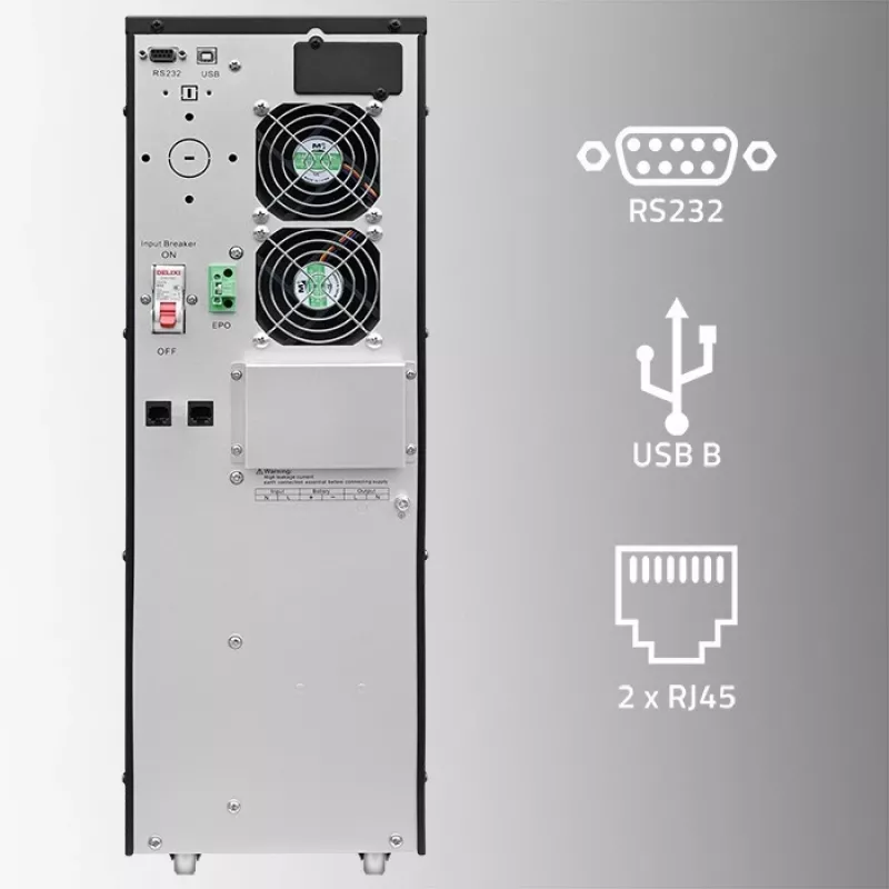 Onderbrekingsvrije stroomvoorziening QOLTEC 52283 6kVA 6000W PF 1.0
