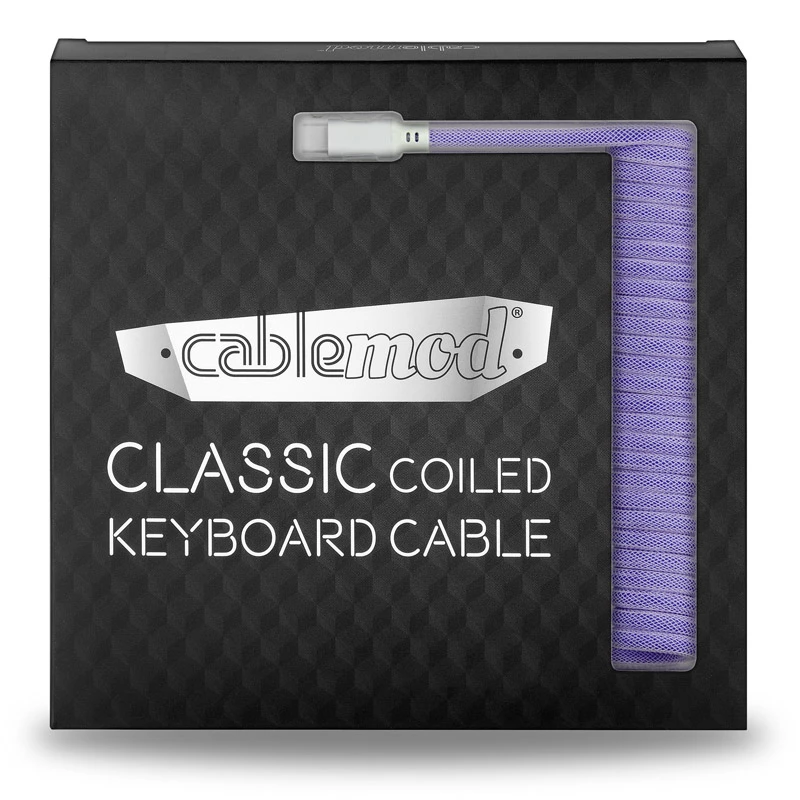 CableMod Classic Coiled CM-CKCA-CW-PW150PW-R spiraalvormige toetsenbordkabel, USB-C naar USB-A, 150 cm, Rum Raisin