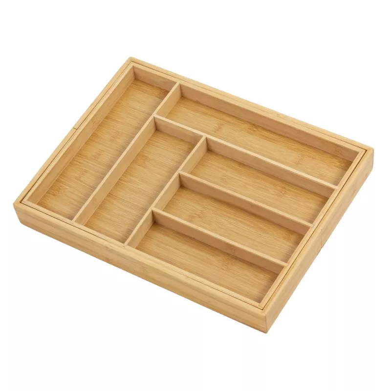 Besteklade-organizer GreenBlue GB379 bamboe-inzet met vakken, natuurlijke afwerking
