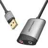 Vention USB externe geluidskaart 0,15M grijs metaal type