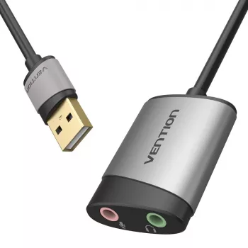 Vention USB externe geluidskaart 0,15M grijs metaal type
