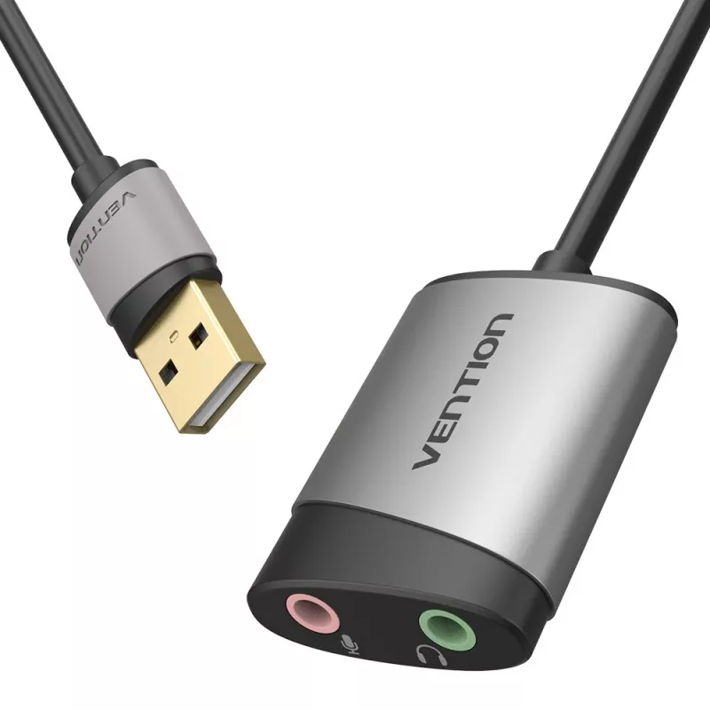 Vention USB externe geluidskaart 0,15M grijs metaal type