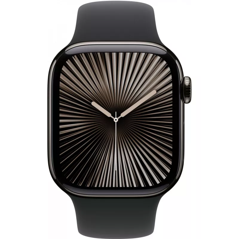Apple Watch S10 slate titanium sportband zwart - M/L GPS + Cellular 42mm MWXH3QF/A 2024