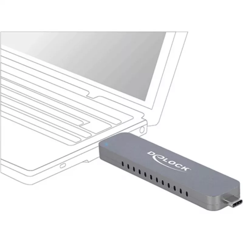 Externe behuizing voor M.2 voor M.2 NVMe PCIe SSD, drivebehuizing zilver, met USB Type-C en Type-A stekker