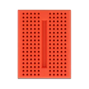 Breadboard DELOCK 18318 – soldeervrij kunststof prototypeboard, 36 × 46 × 10 mm, rood