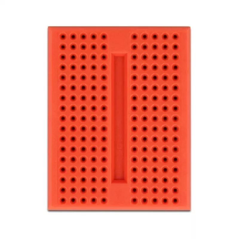 Breadboard DELOCK 18318 – soldeervrij kunststof prototypeboard, 36 × 46 × 10 mm, rood