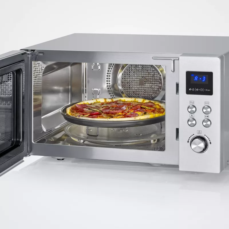 Combimagnetron SEVERIN MW 7918, vrijstaand, 25 L, 900 W, LED-display, zilver