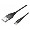 NATEC kabel USB-C/A 2.0 1m prati LED zwart nylon