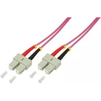 LogiLink - patchkabel - SC multimode (M) naar SC multimode (M) - 2,0 m - glasvezel - 50/125 micrometer - OM4 - halogeenvrij - heidepaars (FP4SC02)
