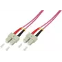 LogiLink - patchkabel - SC multimode (M) naar SC multimode (M) - 2,0 m - glasvezel - 50/125 micrometer - OM4 - halogeenvrij - heidepaars (FP4SC02)