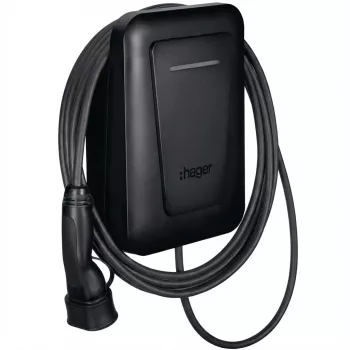 Laadstation voor elektrische voertuigen Hager XVL122CLM witty pro 1x22 kW Type 2 vast aangesloten 6,5 m kabel