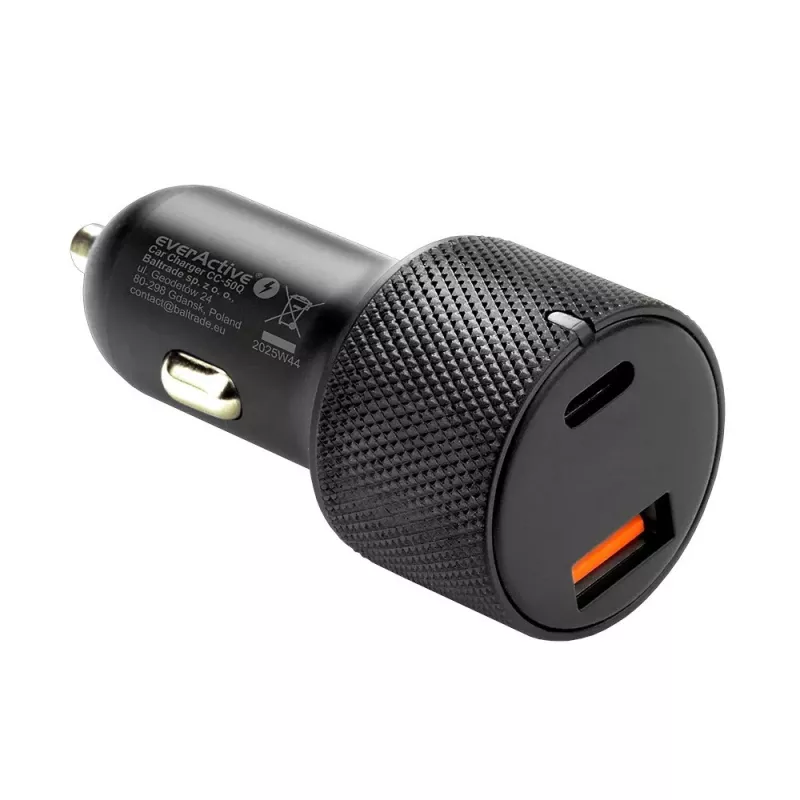 Auto-oplader everActive CC-50Q QC3.0 75W met Quick Charge 3.0-ondersteuning en USB-aansluitingen