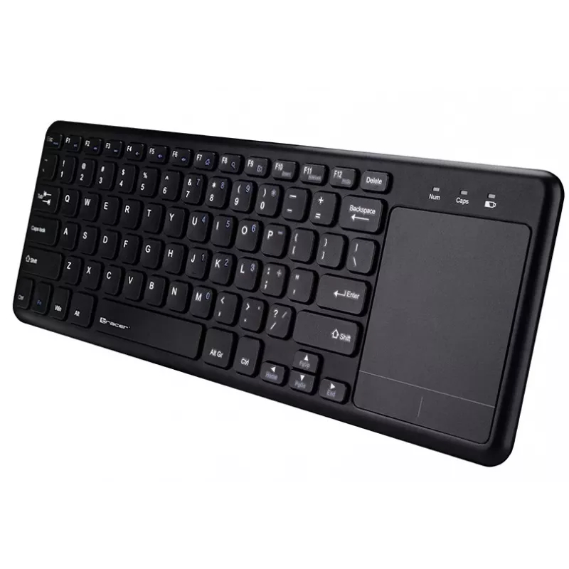 Draadloos toetsenbord RF TRACER TRAKLA46367 — full-size, membraan, touchpad, 2,4 GHz, zwart