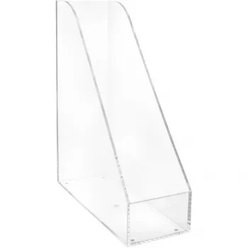 MAUL acryl tijdschriftenhouder A4, helder, dikte: 3,8 mm, afmetingen: (B)98 x (D)263 x (H)307 mm (19510-05)