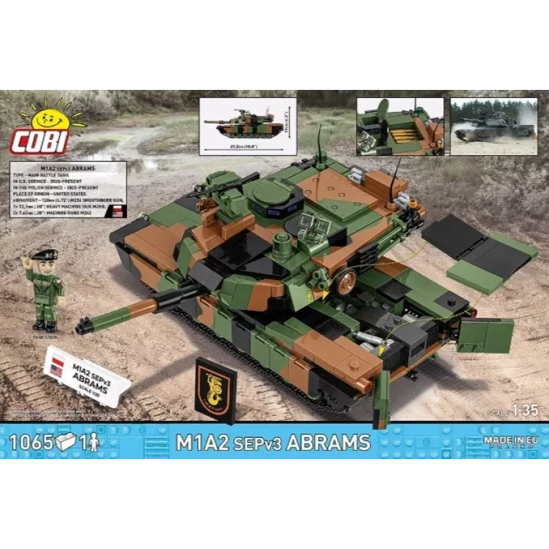 Constructieset Cobi M1A2 SEPV3 Abrams model met 1.065 bouwstenen