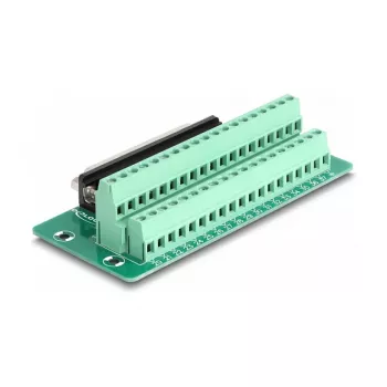 DeLOCK D-Sub 37-polig bus naar klemmenstrook voor DIN-rail breedte 51 mm diepte 116 mm hoogte 30 mm