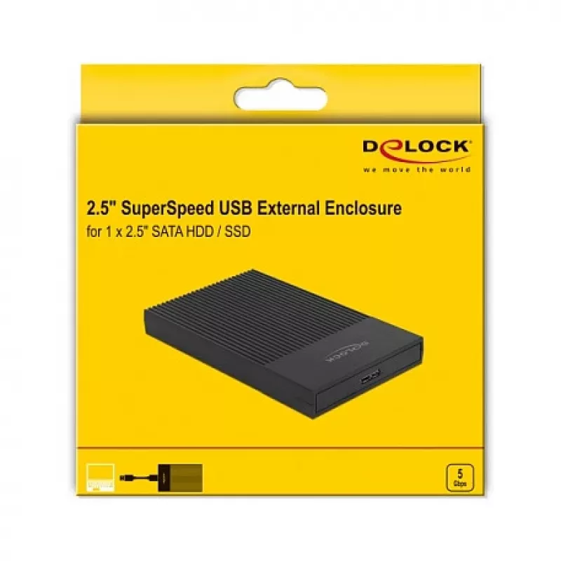 HDD/SSD-behuizing DeLOCK 42011 zwart 2,5 inch SATA III 5 Gbit/s