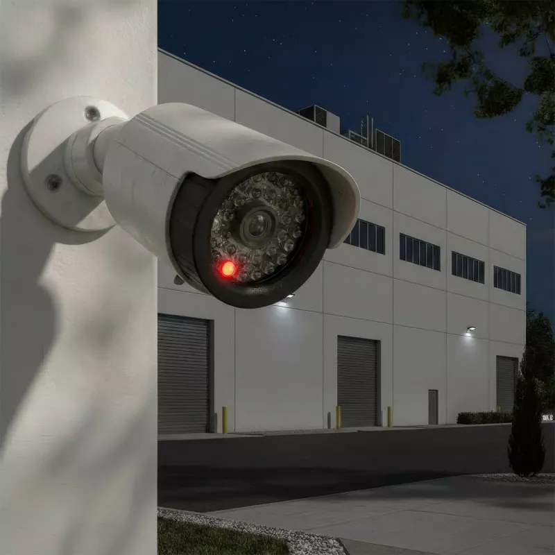 Dummy-camerabuis met IR-LED's, CEE IR1800 W — niet-functionerende bewakingsdummy