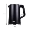IDEAL waterkoker 1,7 l, stalen behuizing, vermogen 1500 W, zwart