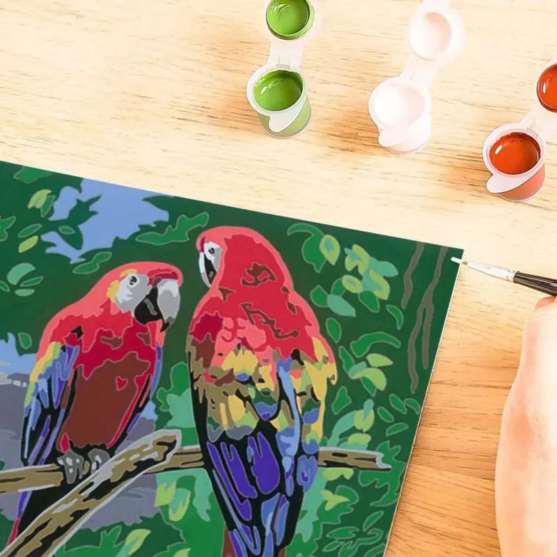 Ravensburger schilderen op nummer - kleurrijke papegaaien